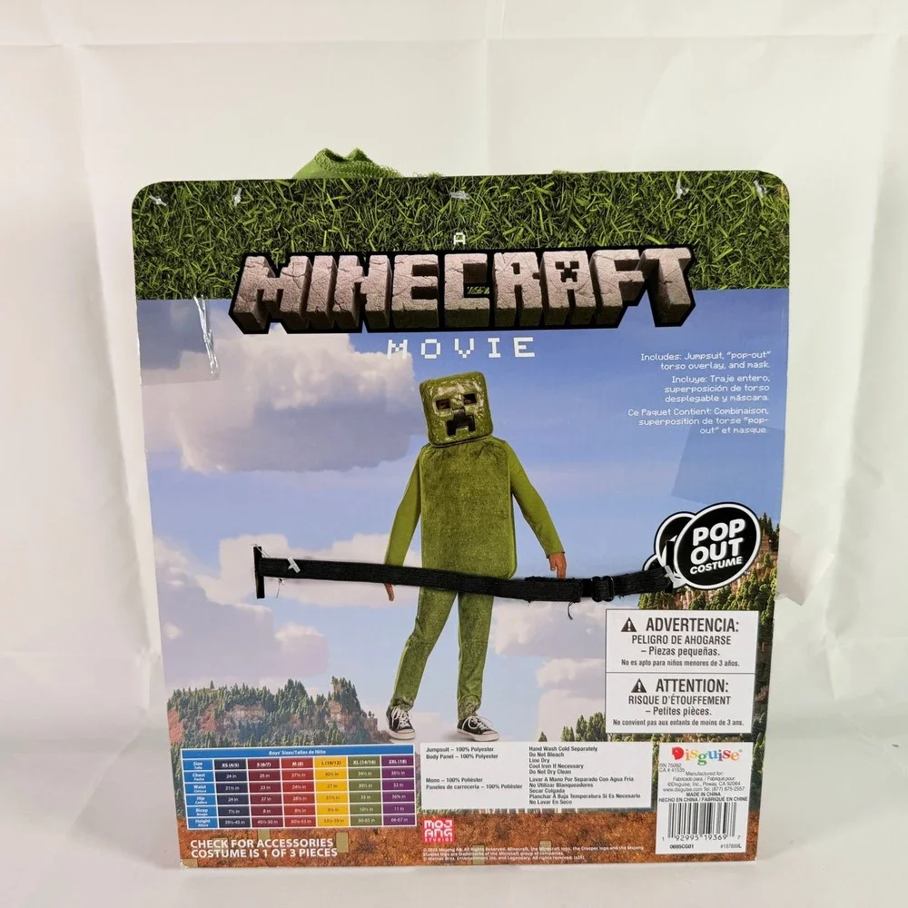 Minecraft A Movie Creeper Pop Out Costume Boys S 6/7 Disguise NWT